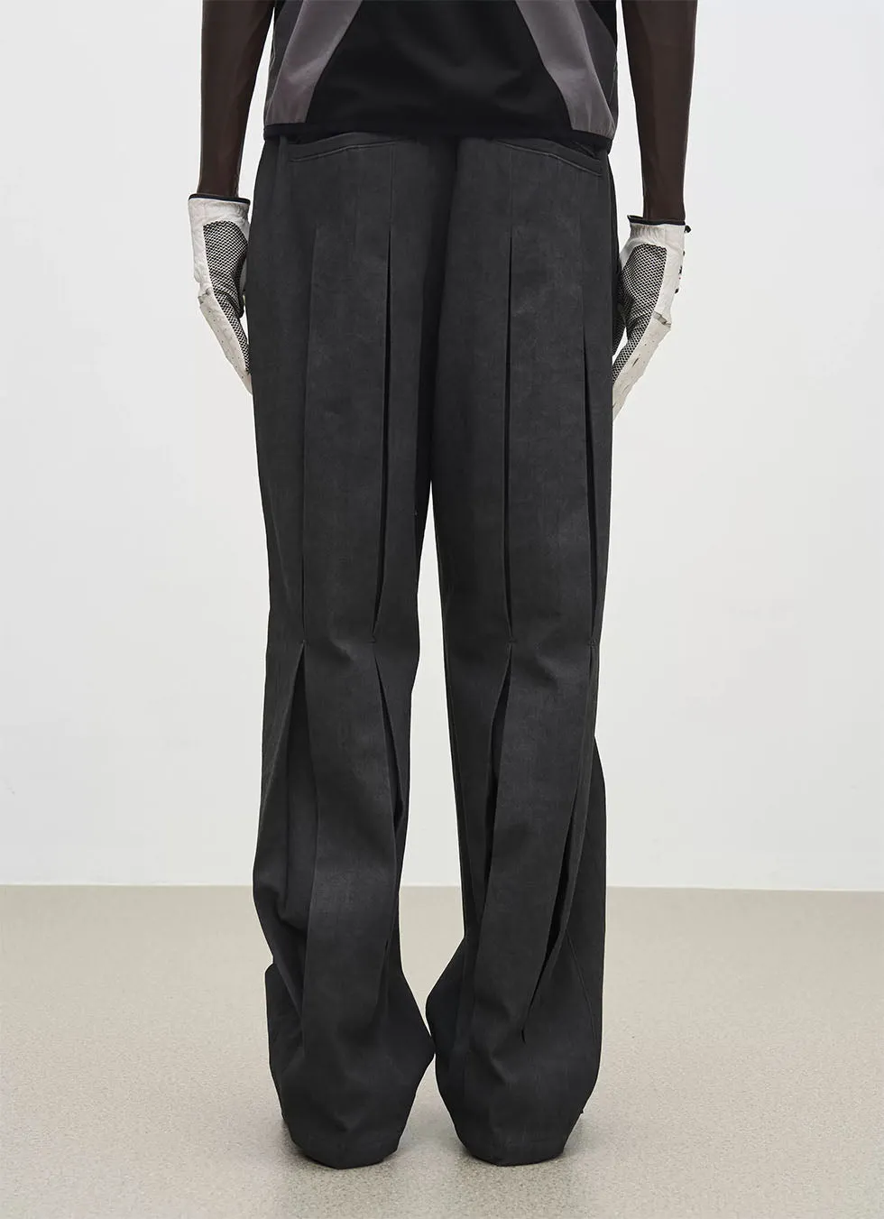 Pleated Straight Casual Pants