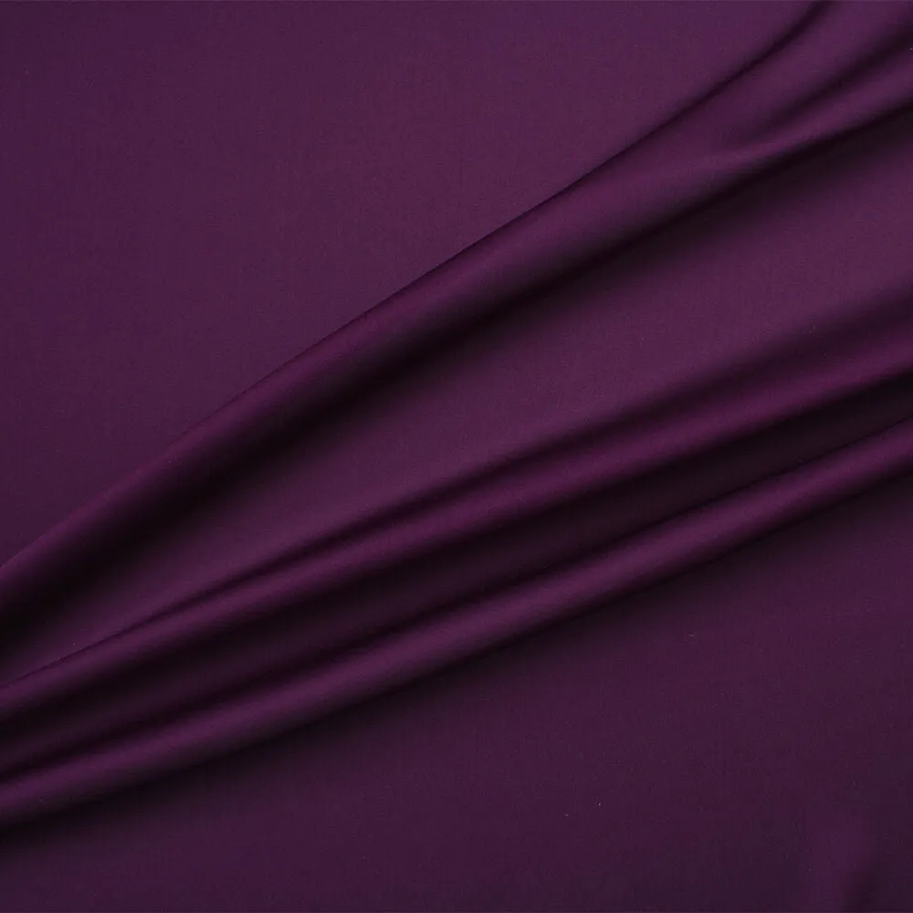 Plum Purple Silk Satinised Chiffon