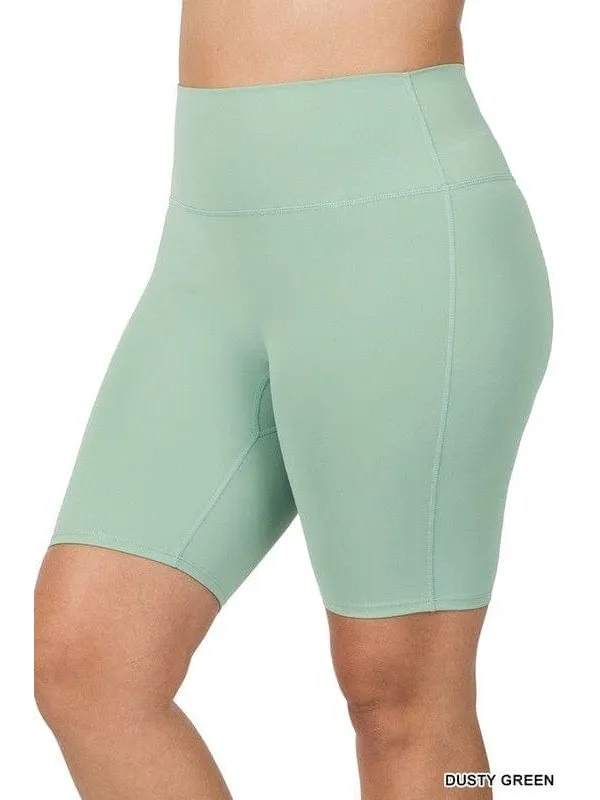 PLUS ATHLETIC HIGH RISE BIKER SHORTS