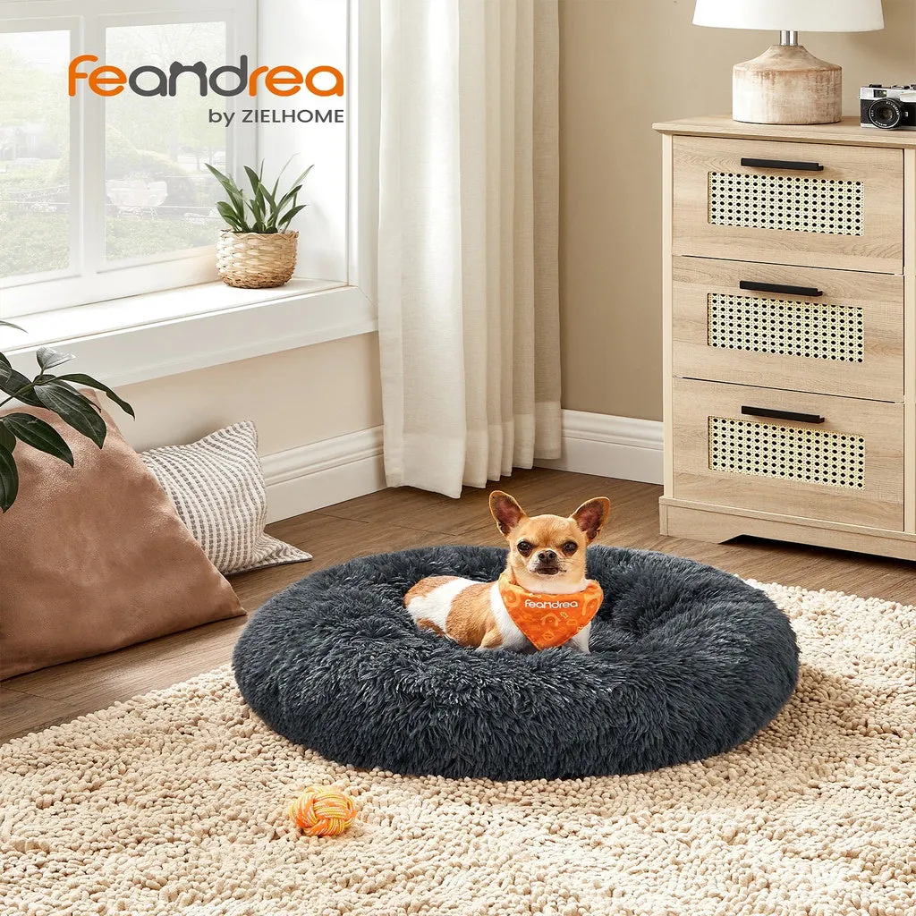 Plush Memory Foam Dog Bed, Washable 60cm - FEANDREA