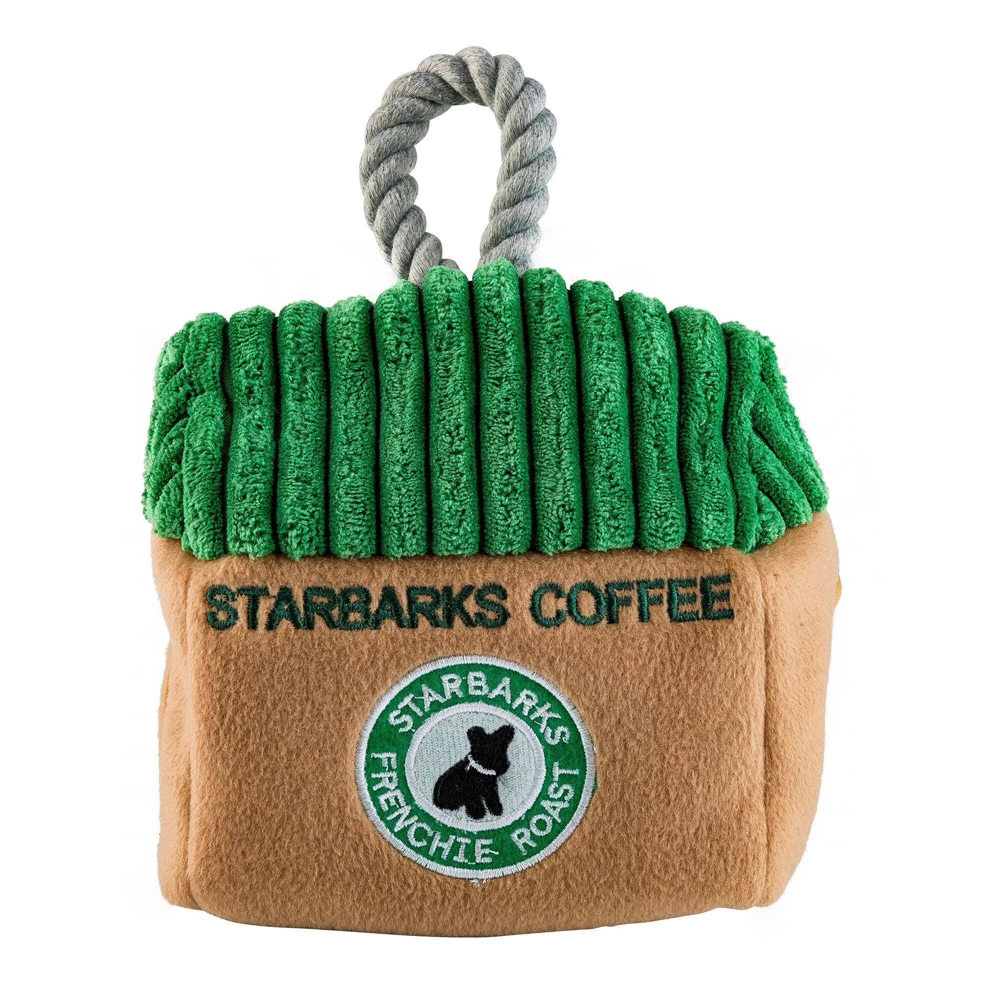 Plush Parody Pet Chew Toy Starbarks Coffee House for Dogs Fun Plush for Dog