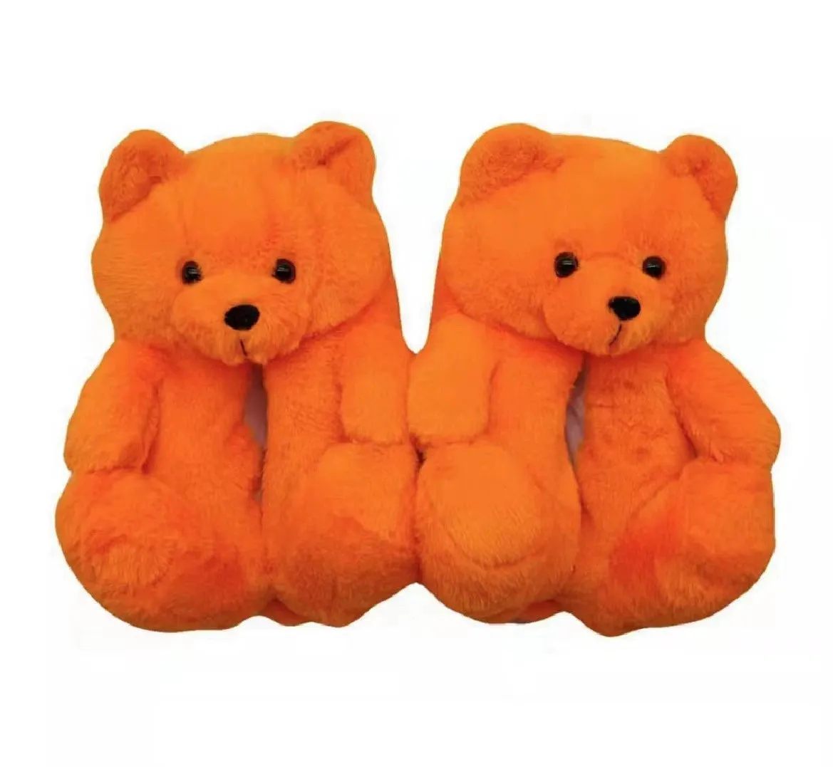 Plush Teddy Bear Couple Slippers