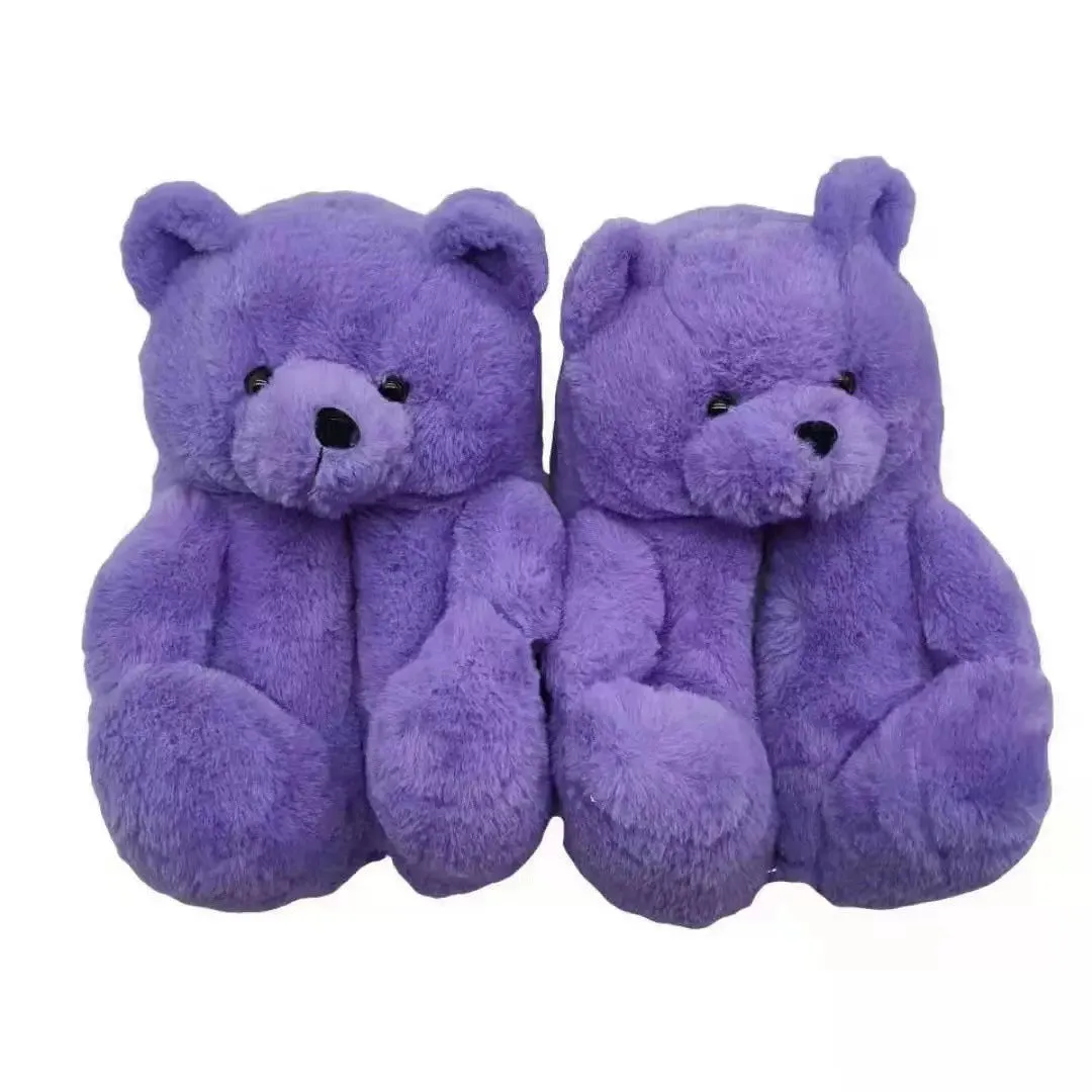 Plush Teddy Bear Couple Slippers