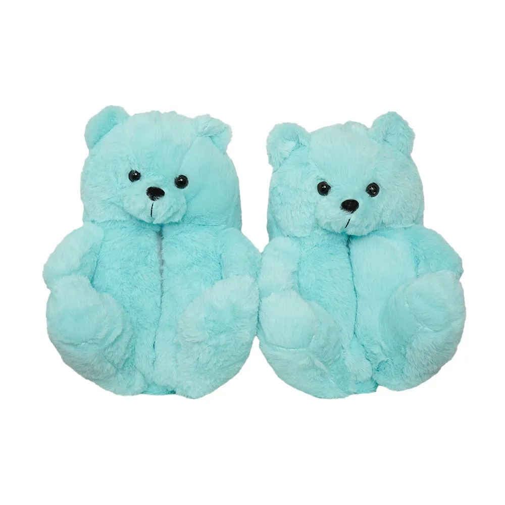 Plush Teddy Bear Couple Slippers