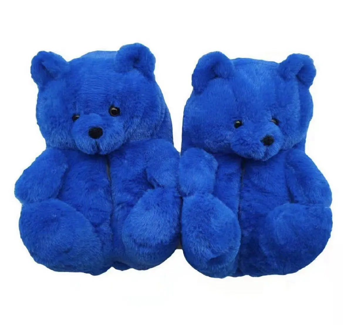 Plush Teddy Bear Couple Slippers