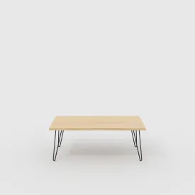 Plywood Coffee Table with Black Hairpin Legs - Plywood Oak - 1200(w) x 600(d) x 425(h)