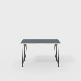 Plywood Desk with Black Hairpin Legs - Formica Night Sea Blue - 1200(w) x 600(d) x 735(h)