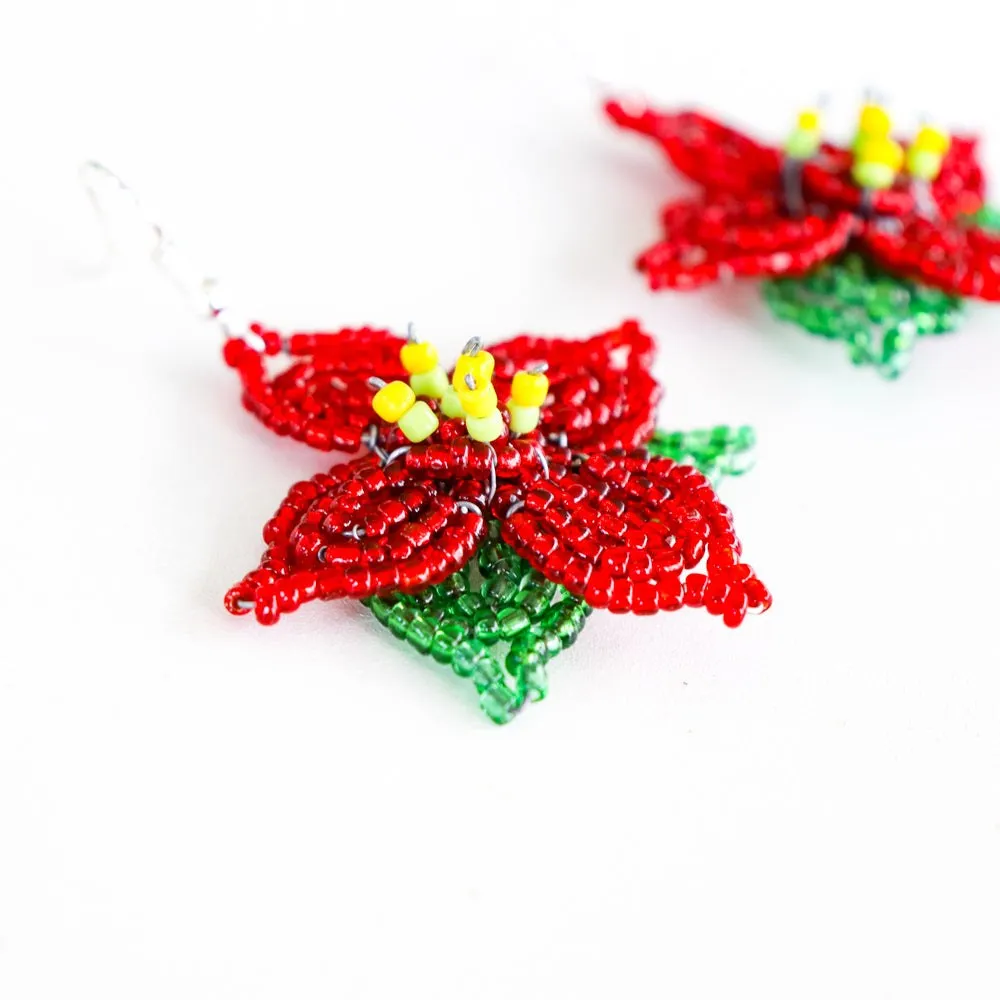 Poinsettia Earrings