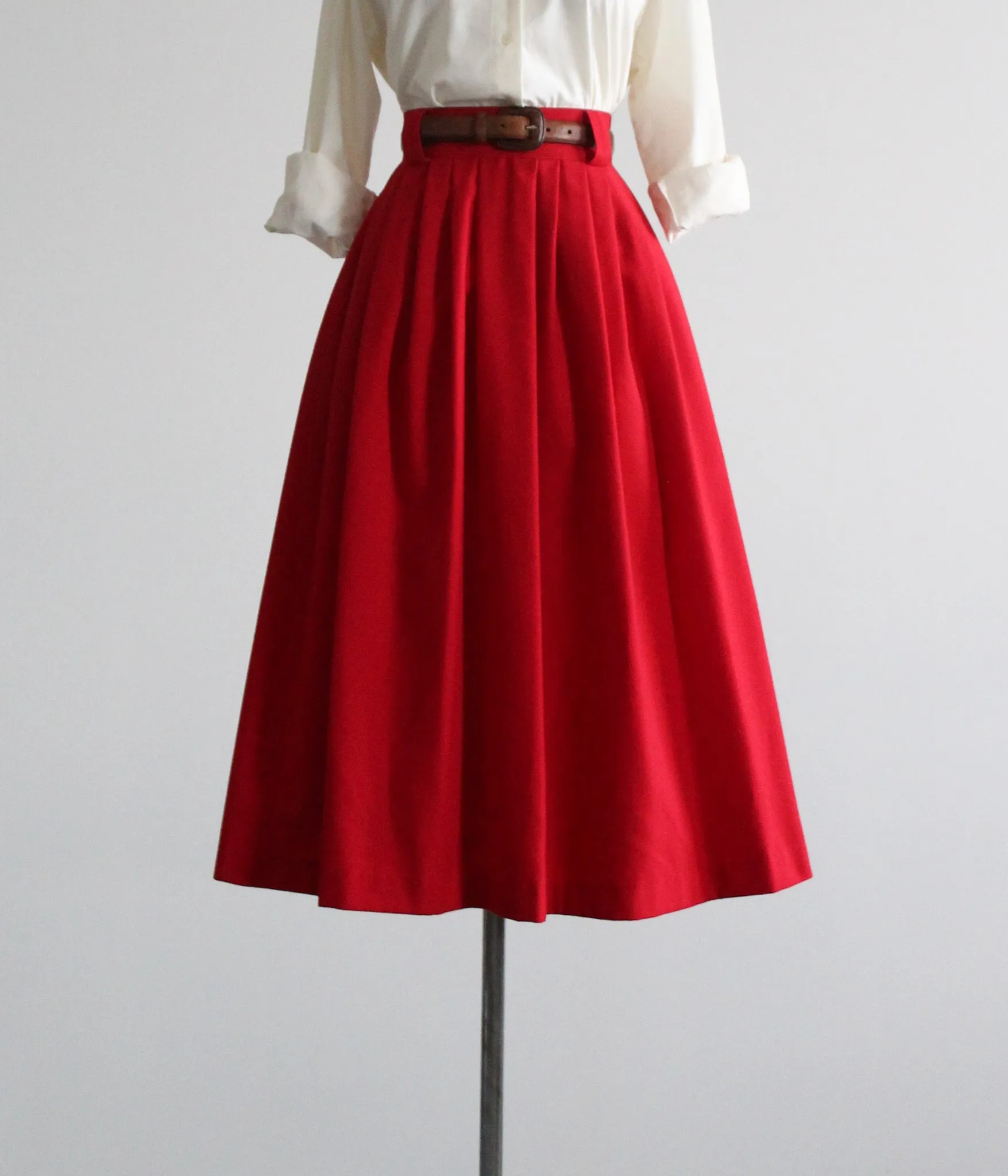 poinsettia midi skirt