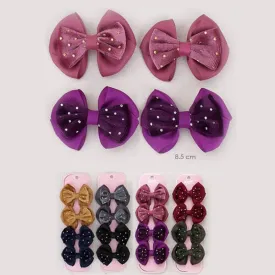 Polka Dot 4PC Hair Bow Set 8208 (12 units)