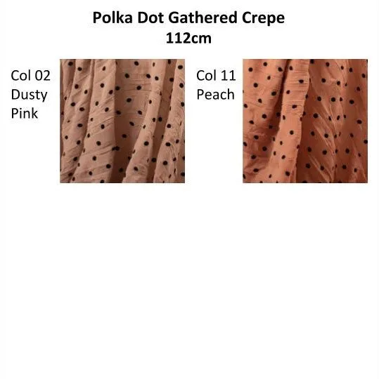 Polka Dot Gathered Crepe