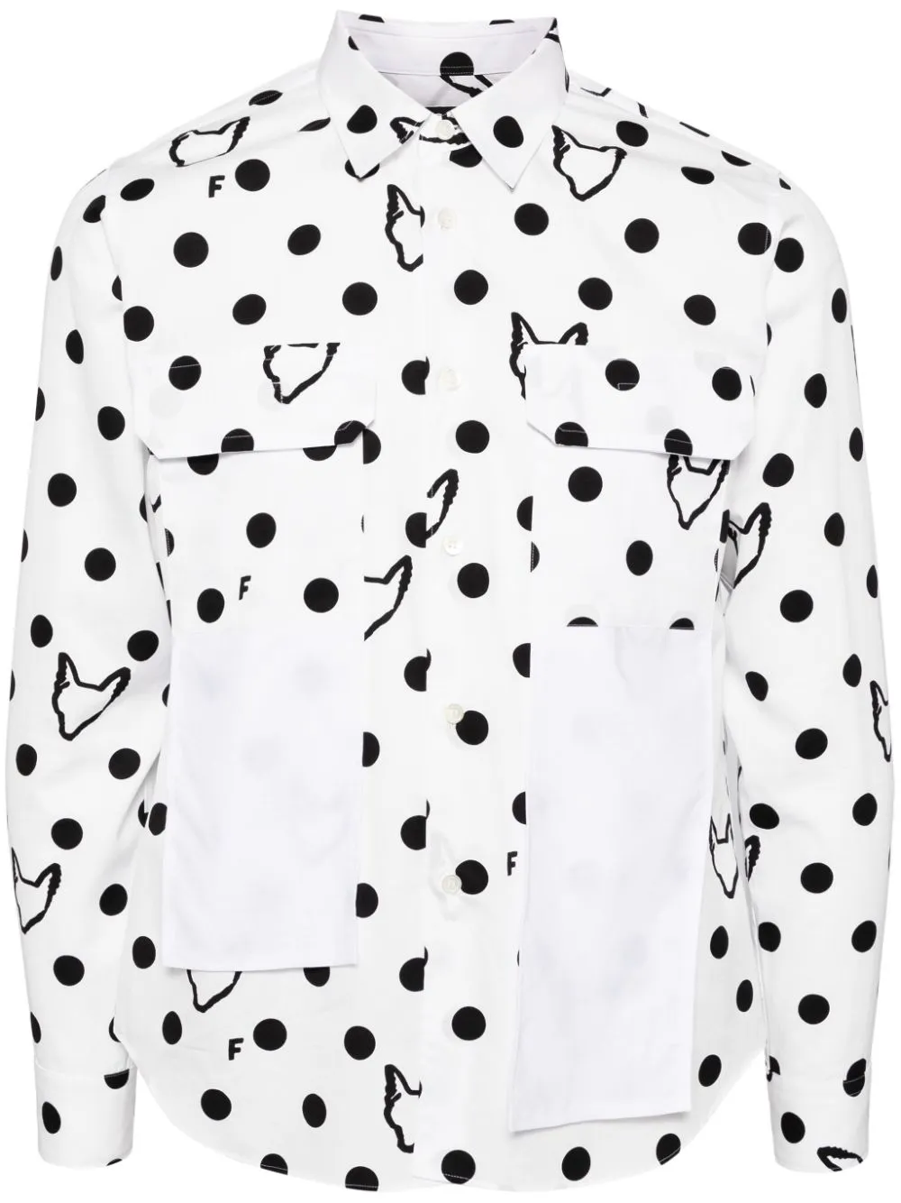 Polka Dot Long Sleeve Pocket Shirt