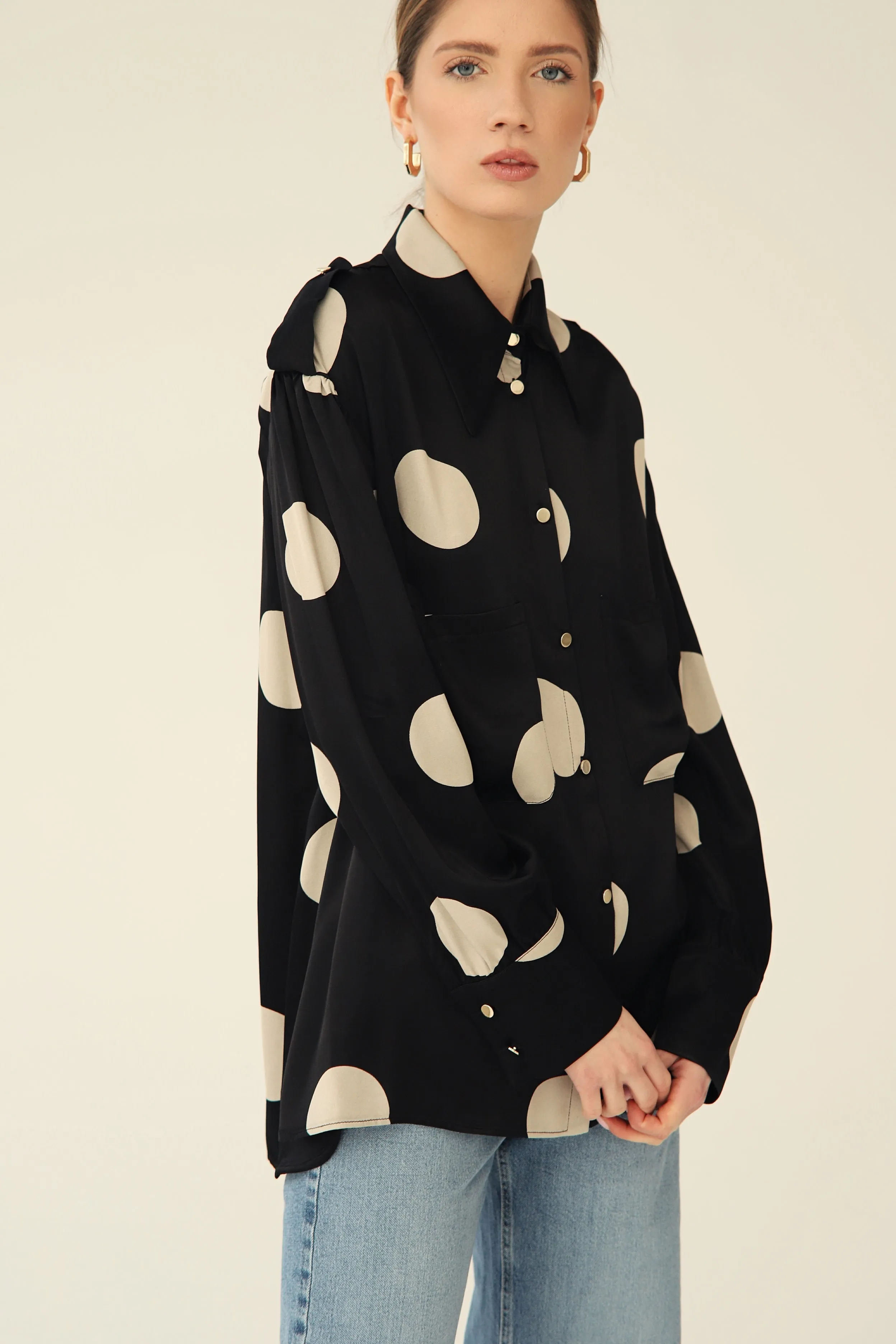 Polka Dot Shirt Black