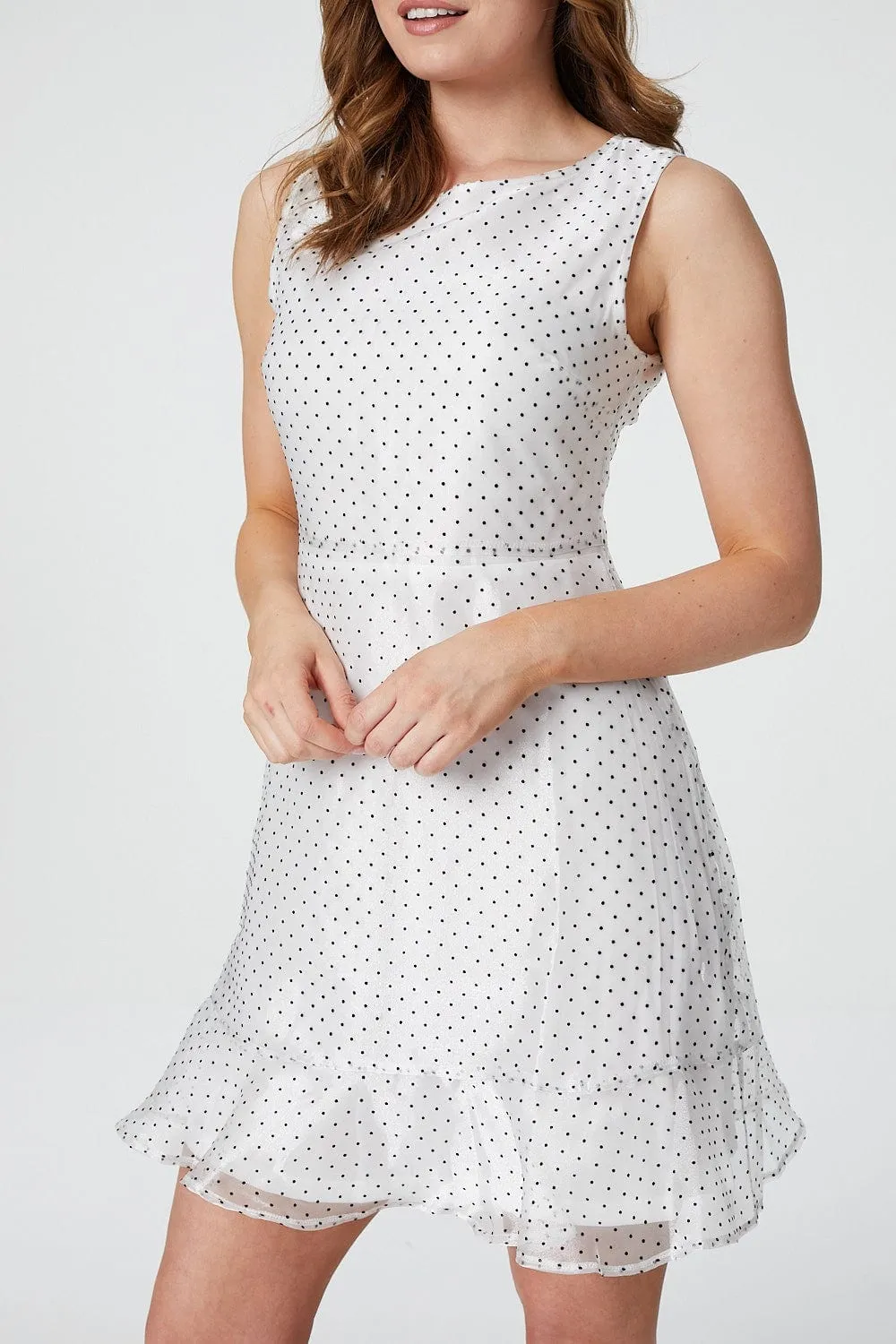 Polka Dot Sleeveless Skater Dress