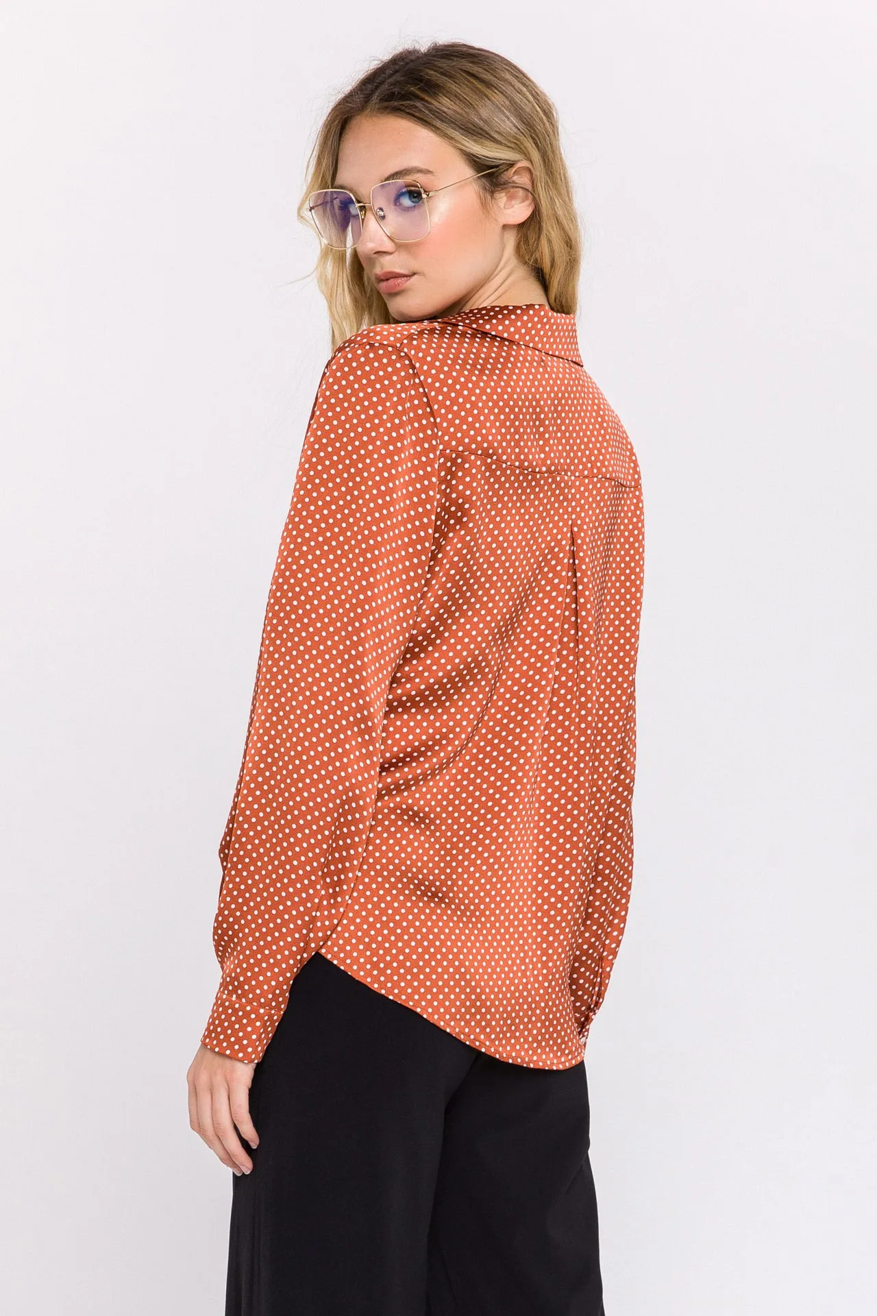 Polka Dot Wrap Shirt