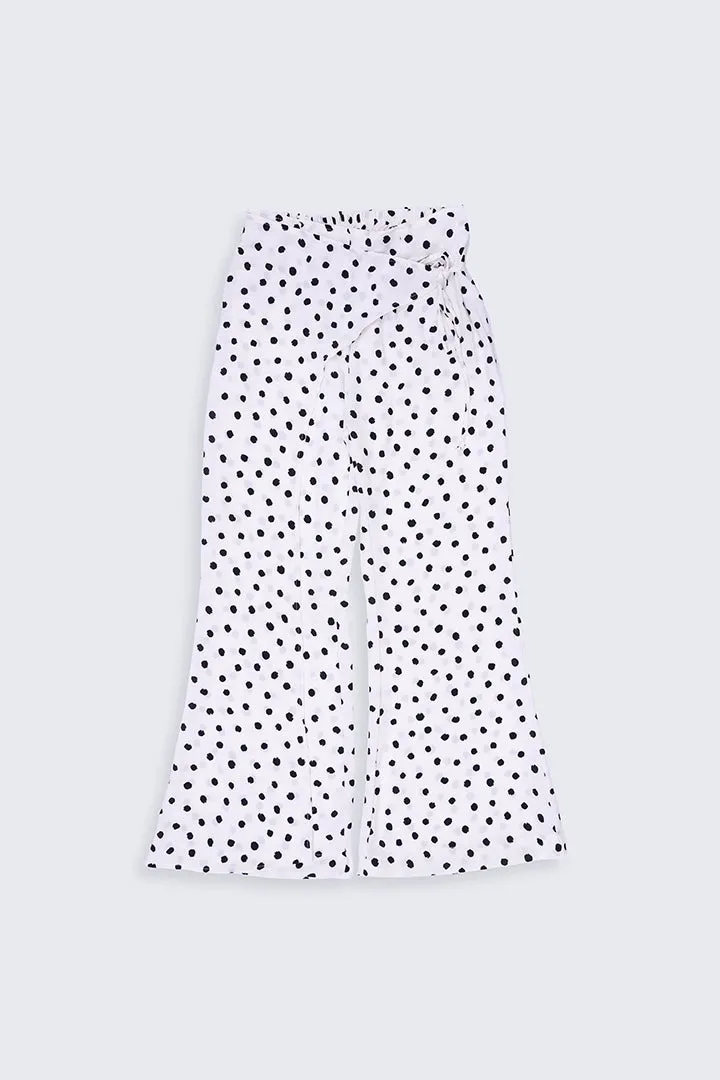 Polka Dots Tie Waist Culottes