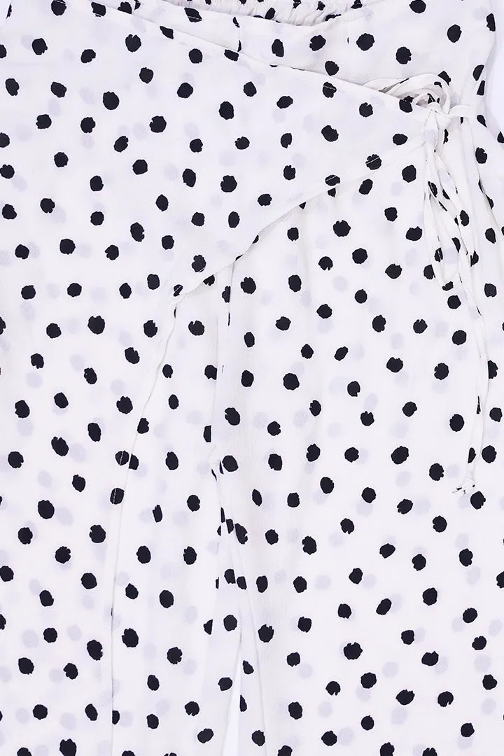 Polka Dots Tie Waist Culottes