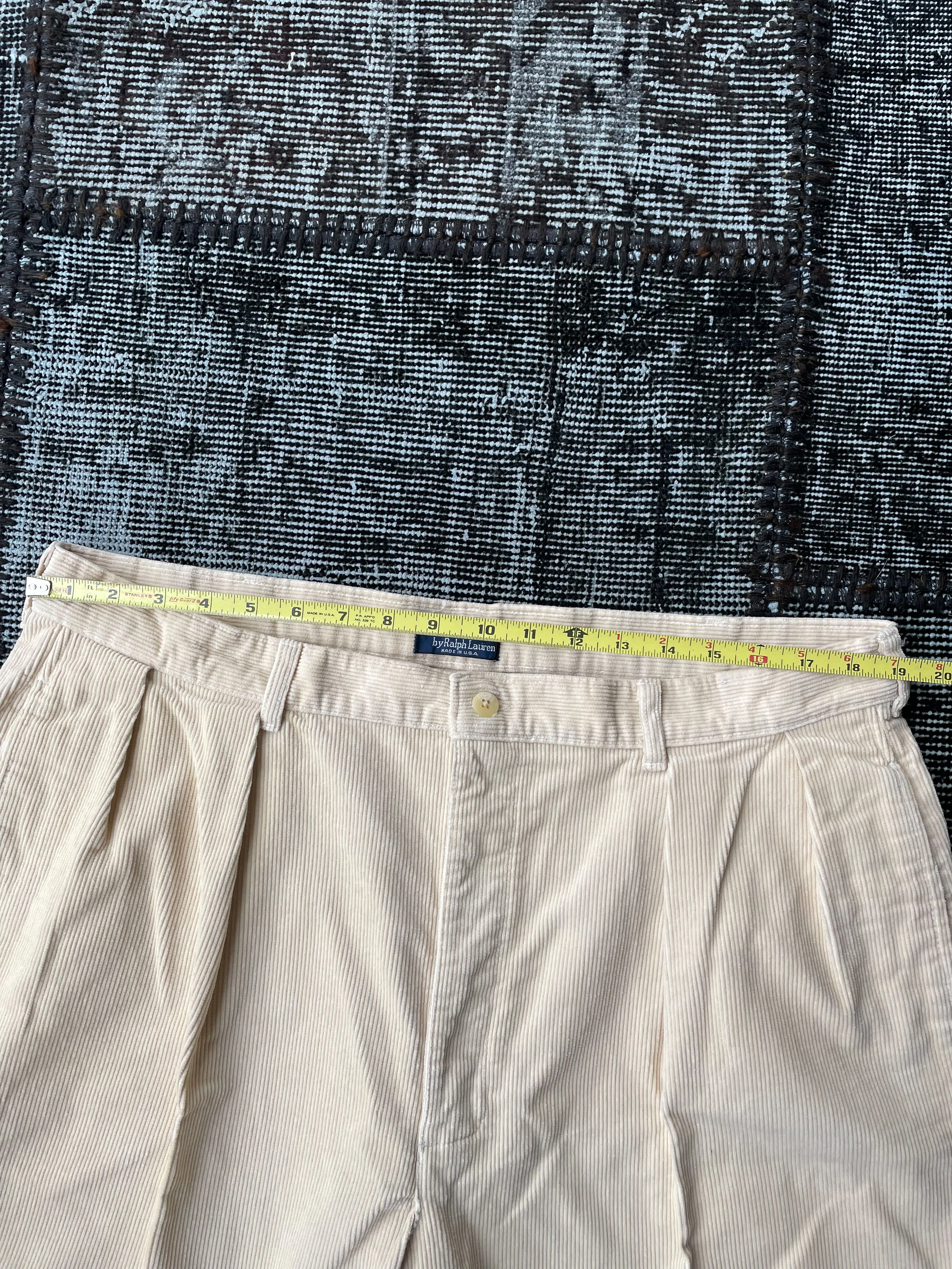 POLO RALPH LAUREN CORDUROY PANTS—CREAM [38X32]