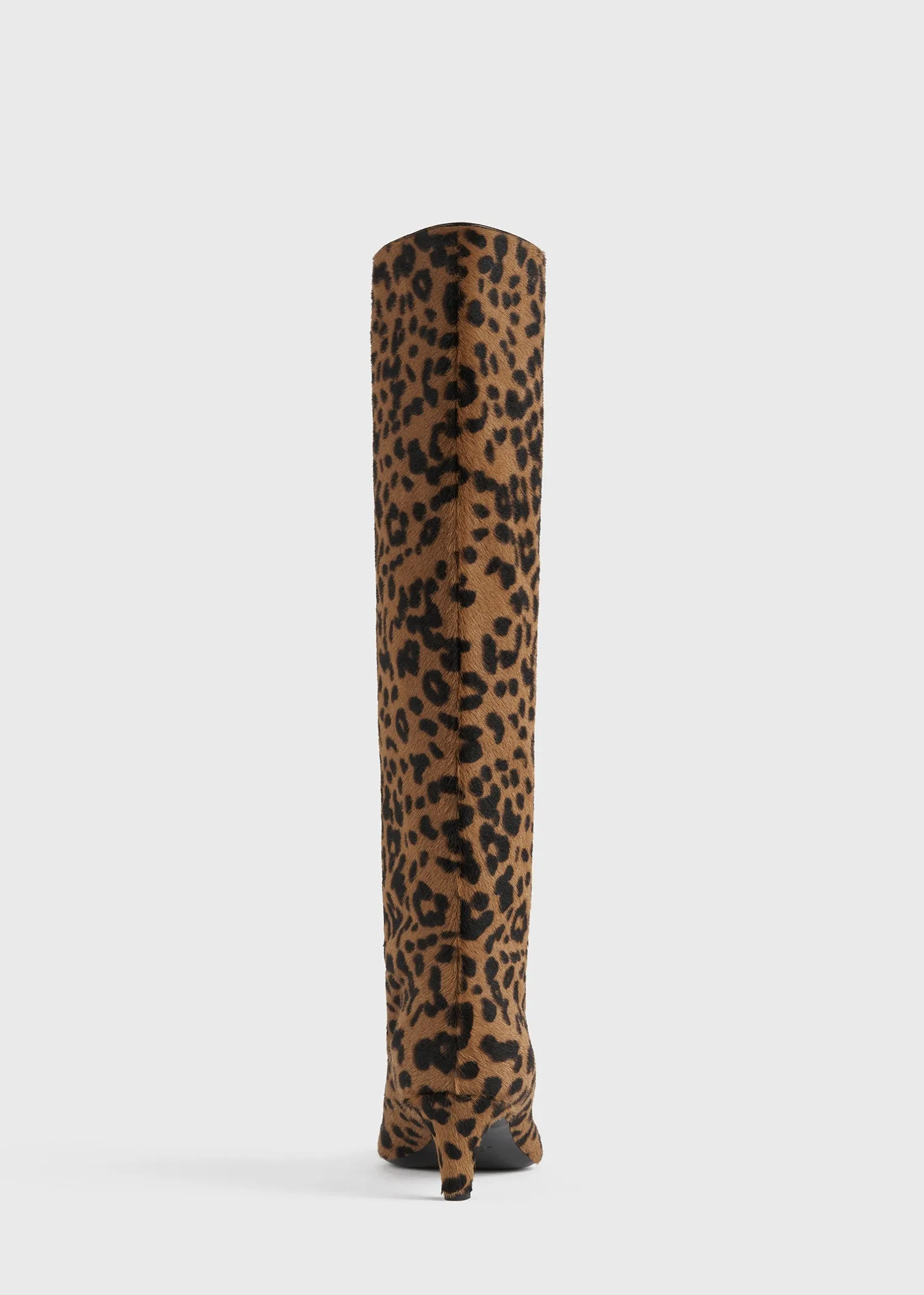 Pony hair wide shaft boots leopard