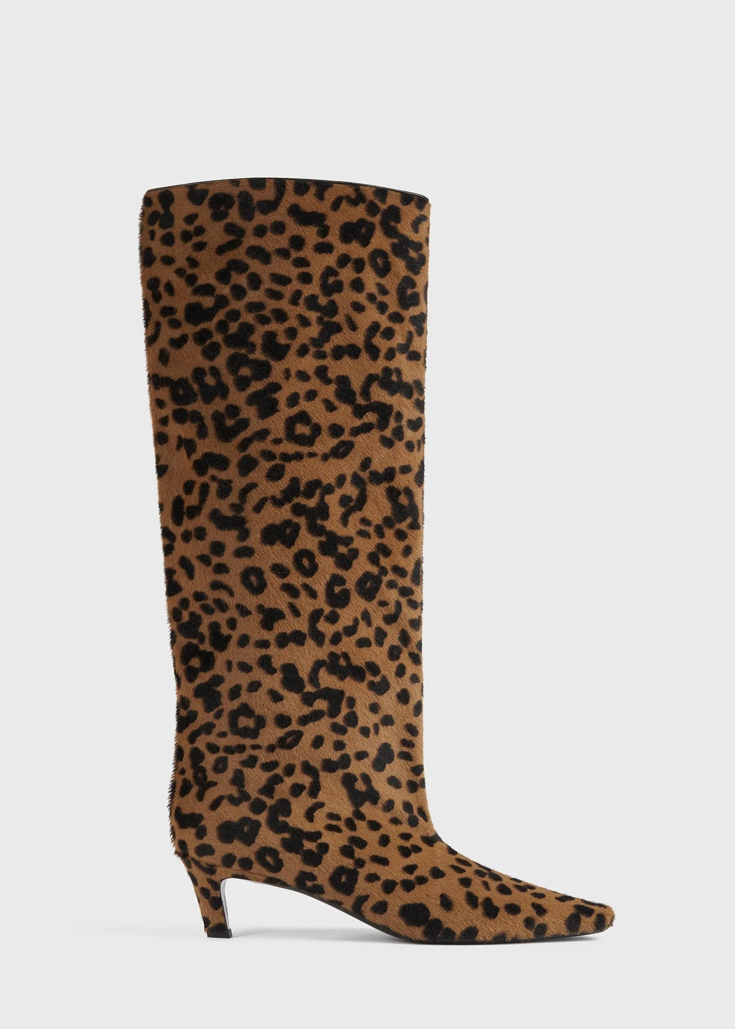 Pony hair wide shaft boots leopard