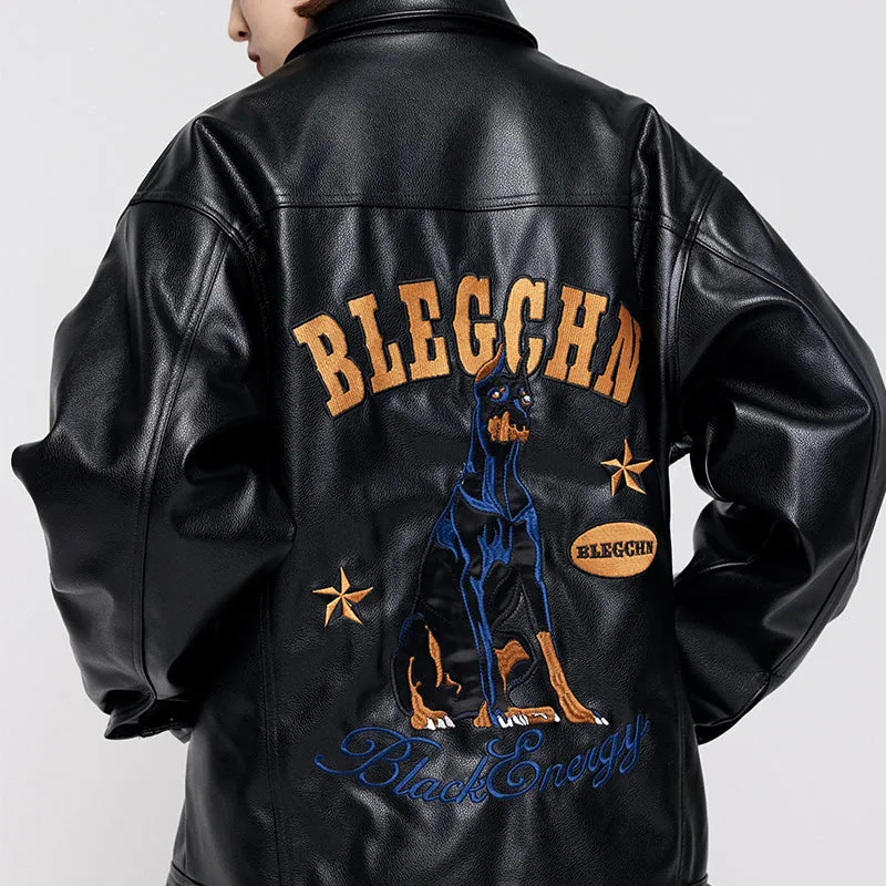 PopFlying PU Leather Winter Jacket Doberman