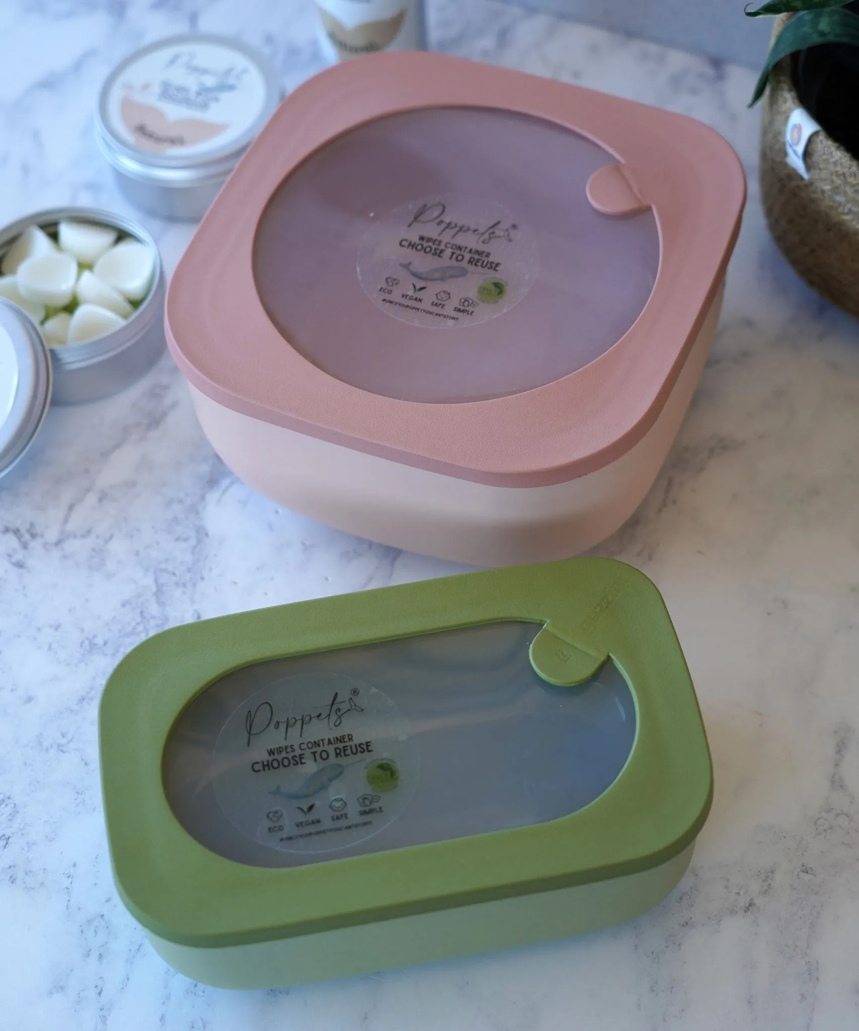 Poppets Reusable Baby Wipes Container