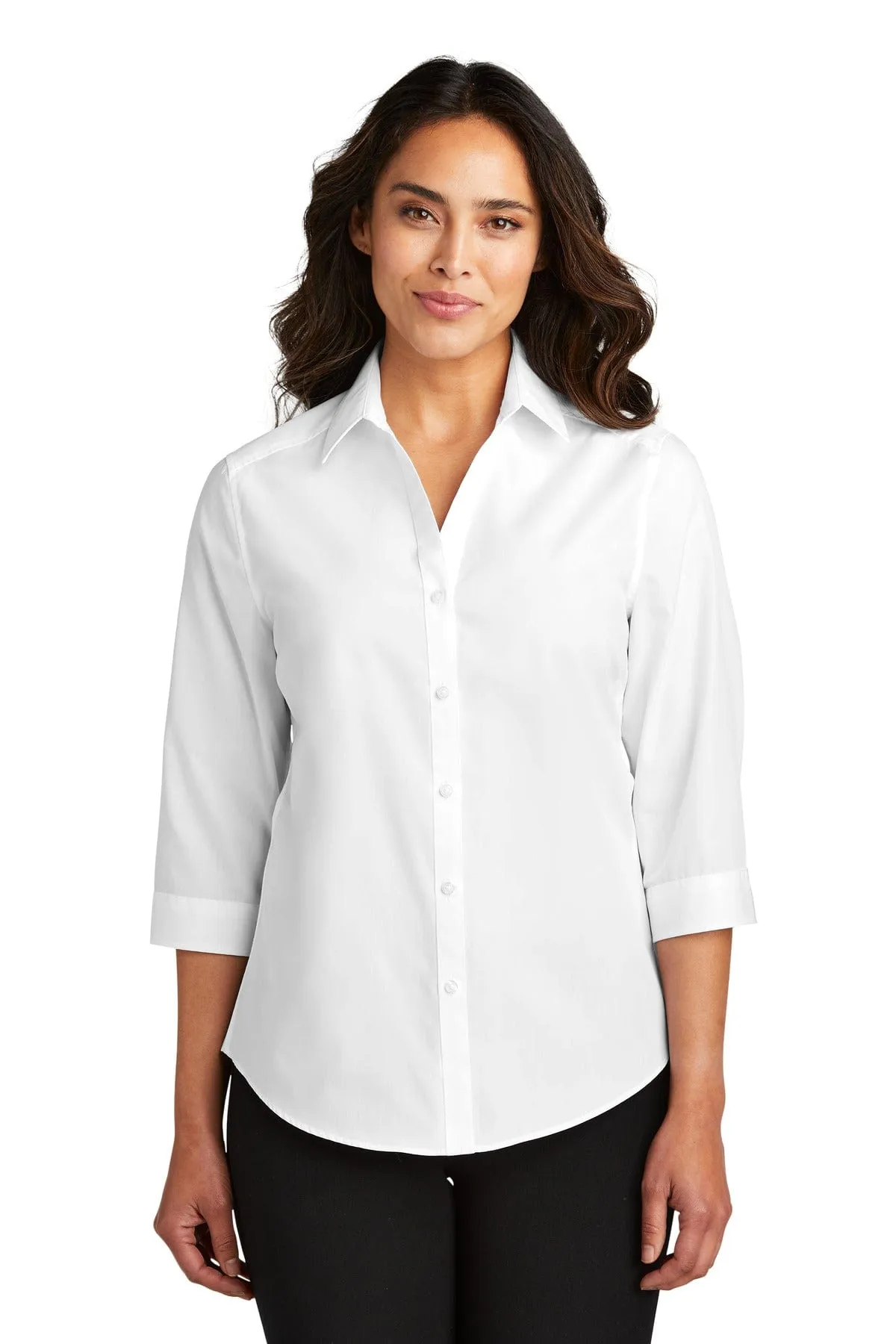 Port Authority ®  Ladies 3/4-Sleeve Carefree Poplin Shirt. LW102