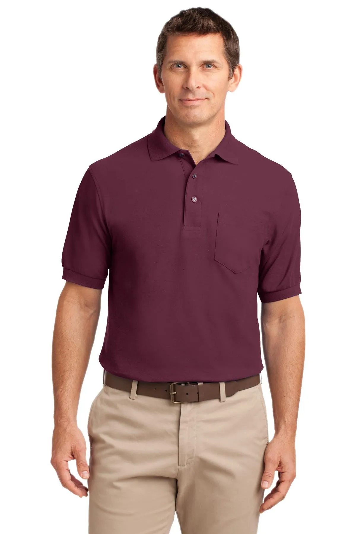 Port Authority Men's TALL Silk Touch Polo Shirt With Pocket