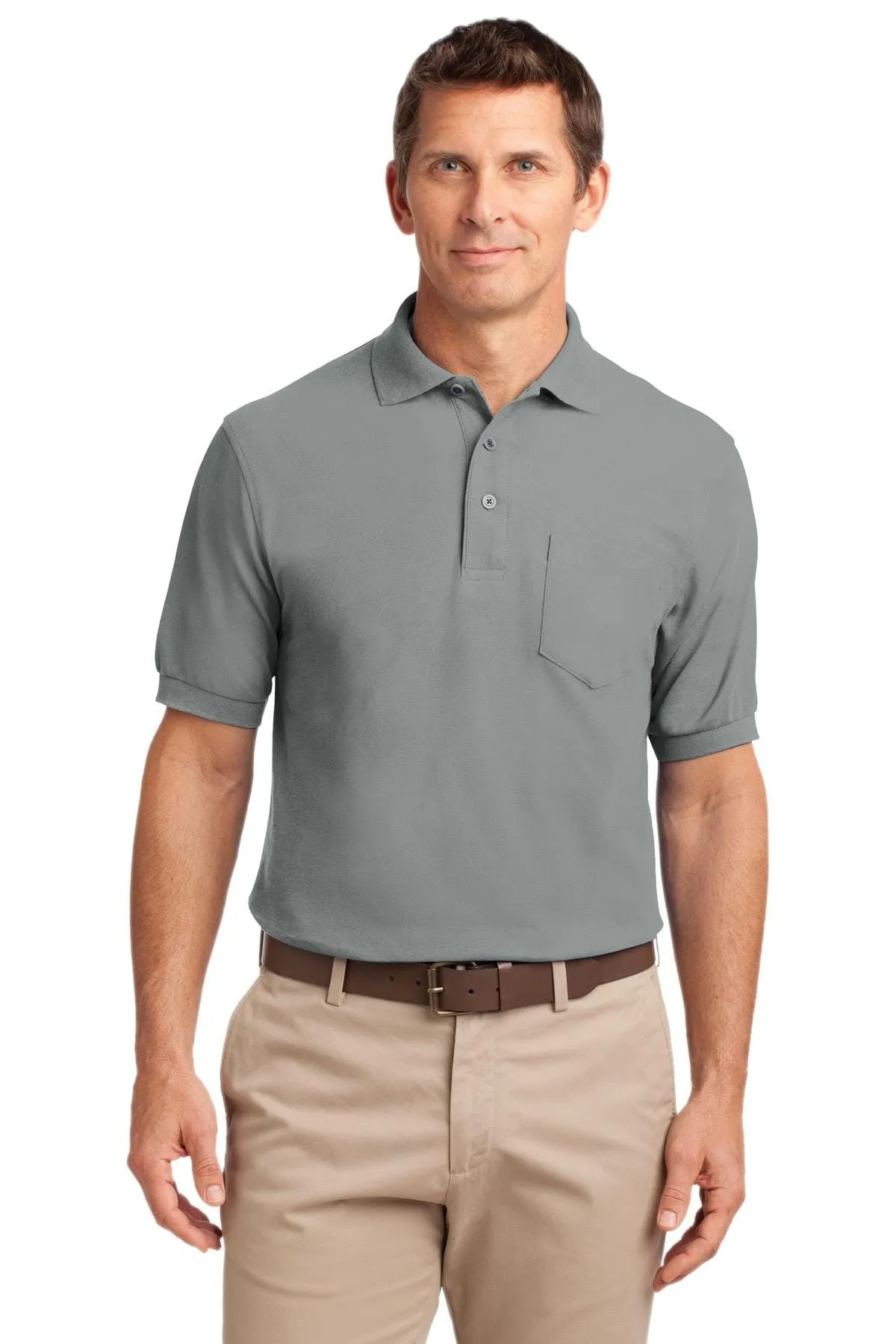 Port Authority Men's TALL Silk Touch Polo Shirt With Pocket