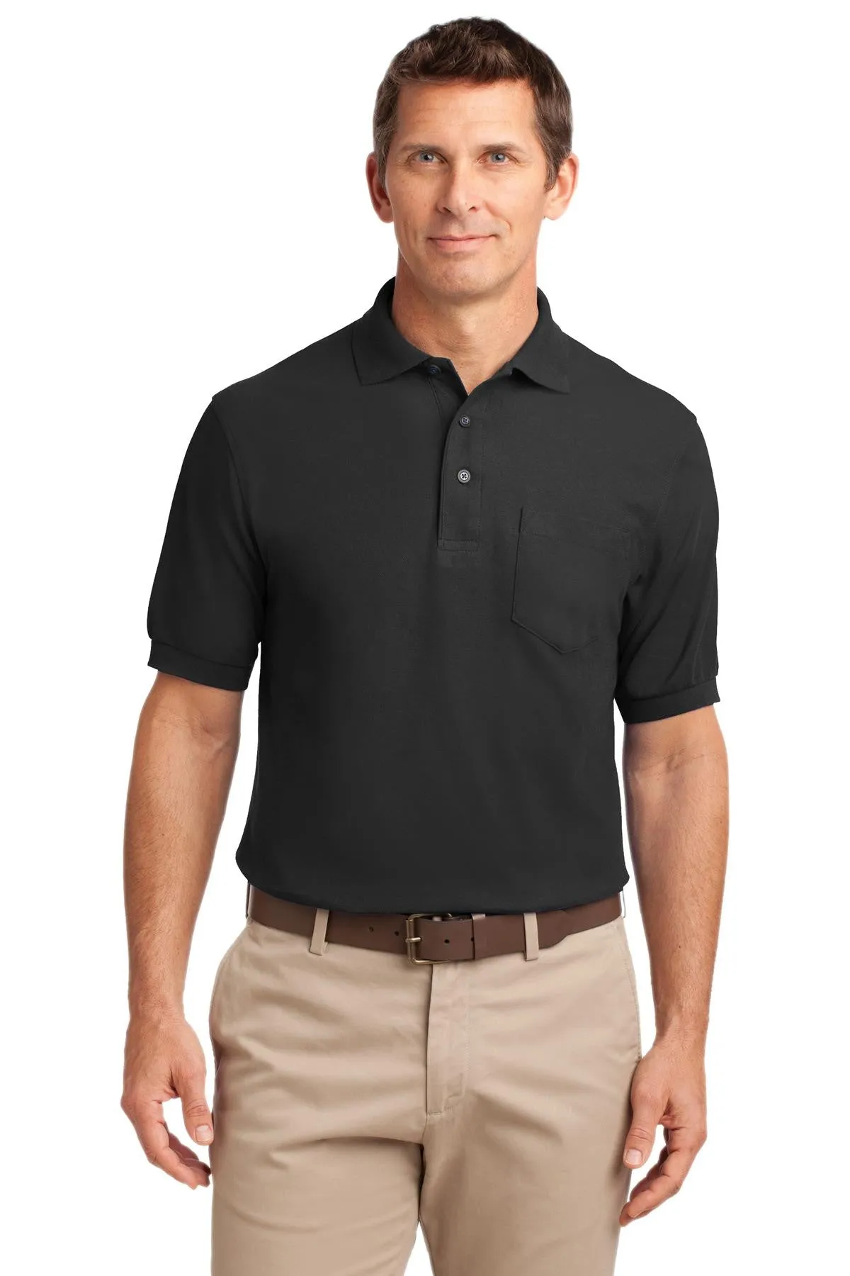 Port Authority Men's TALL Silk Touch Polo Shirt With Pocket