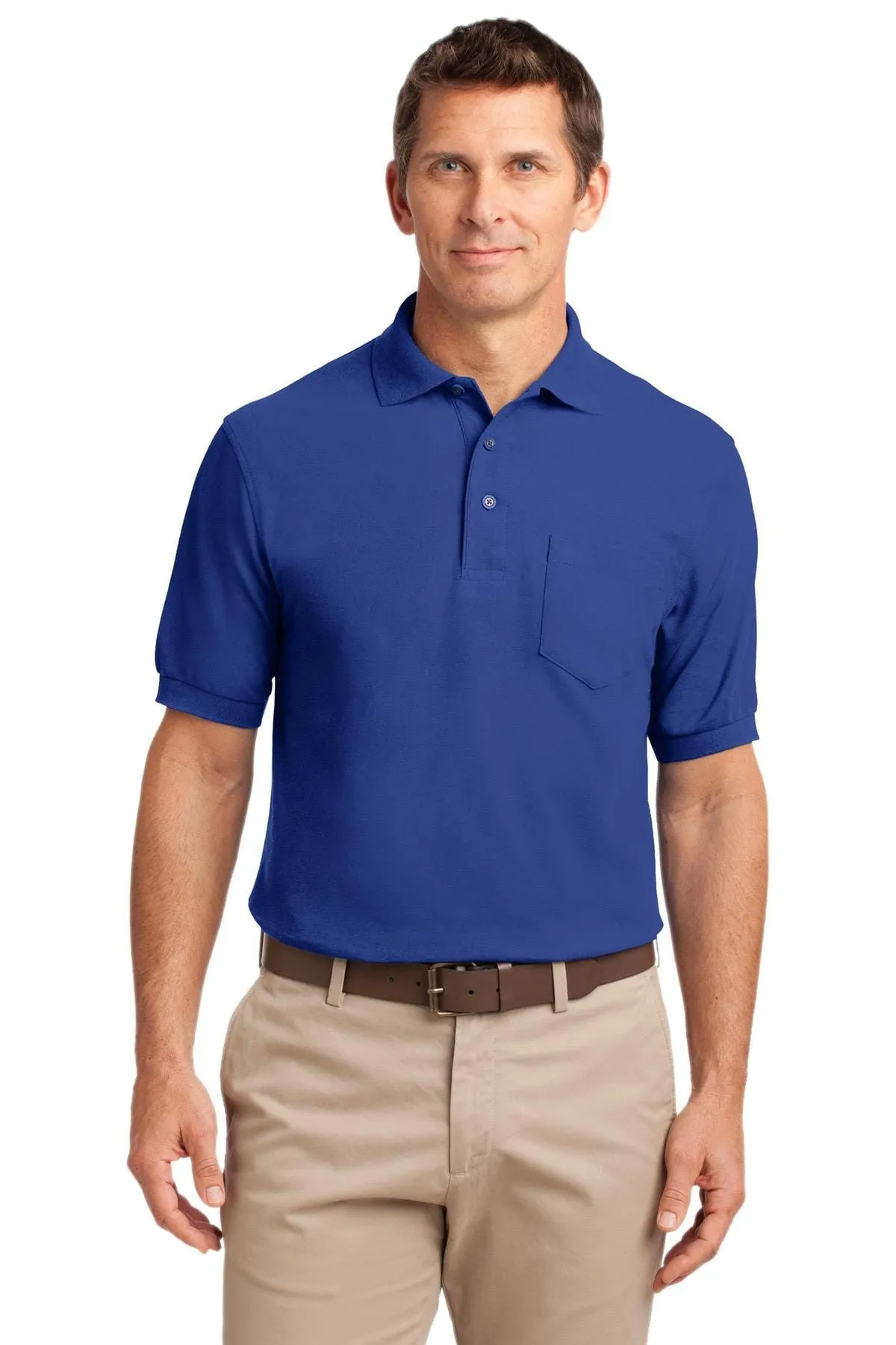 Port Authority Men's TALL Silk Touch Polo Shirt With Pocket