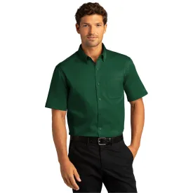 Port Authority® Short Sleeve SuperPro React™ Twill Shirt - Dark Green