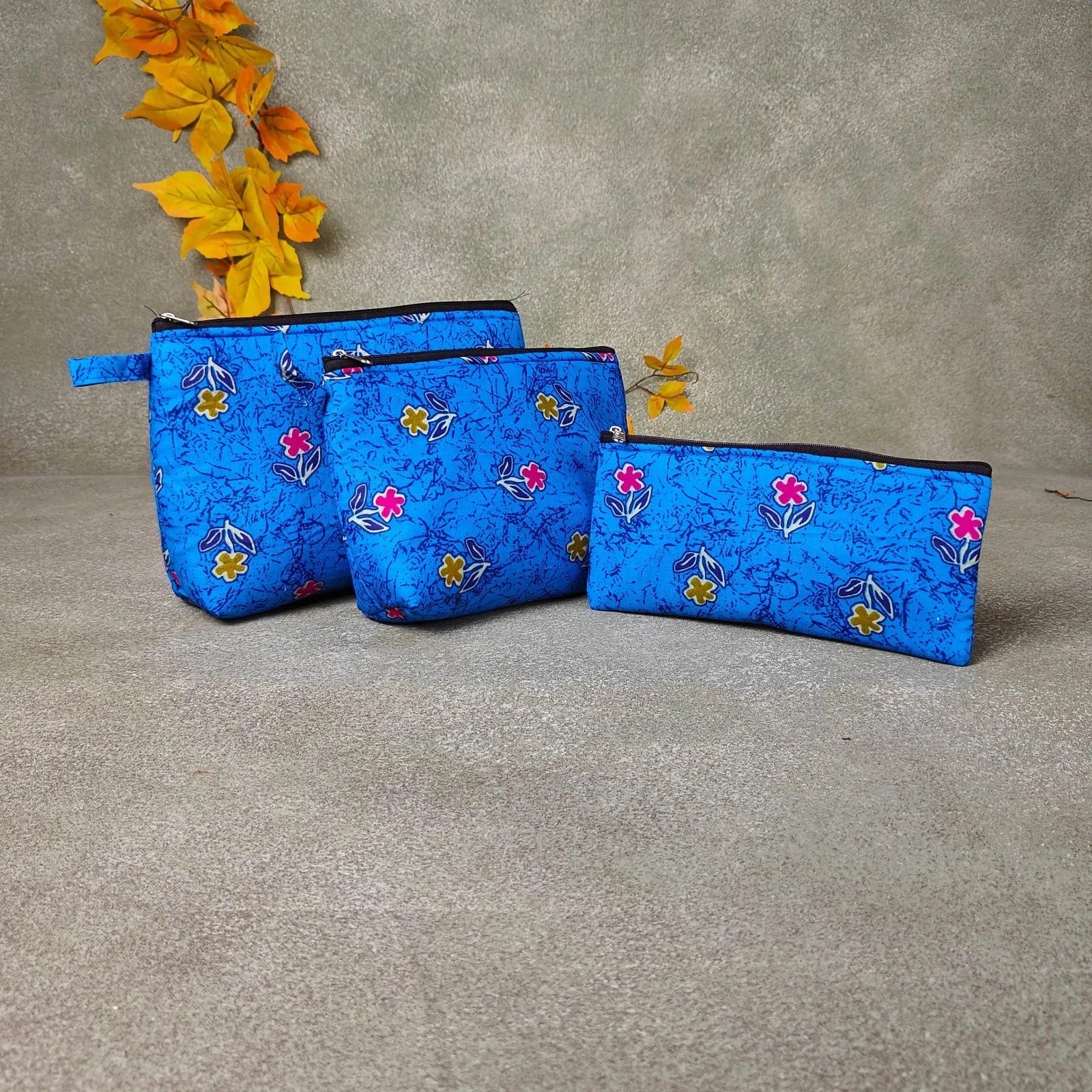 Pouch Buddies Blue Floral Prints