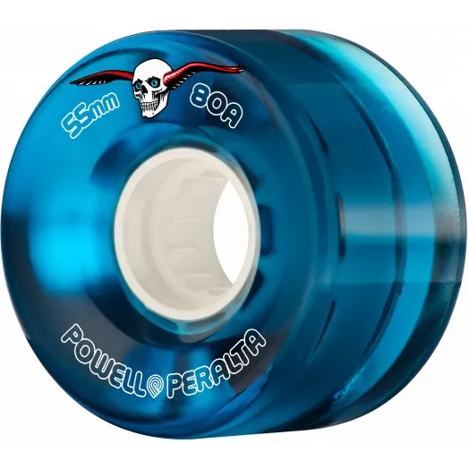 Powell Peralta Clear Cruiser 80A Blue Skateboard Wheels 55mm