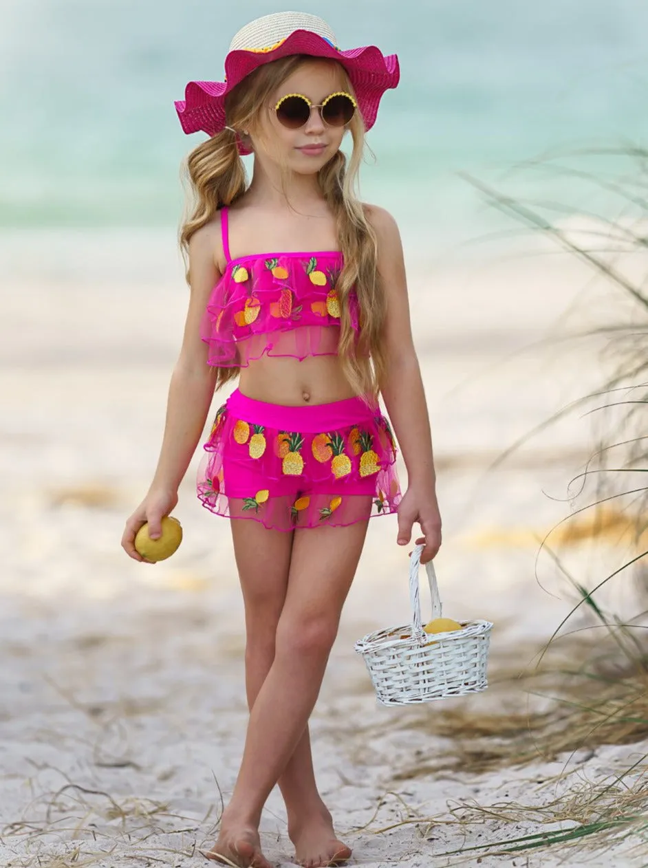 Precious Pineapple Skirted Two Piece Swimsuit