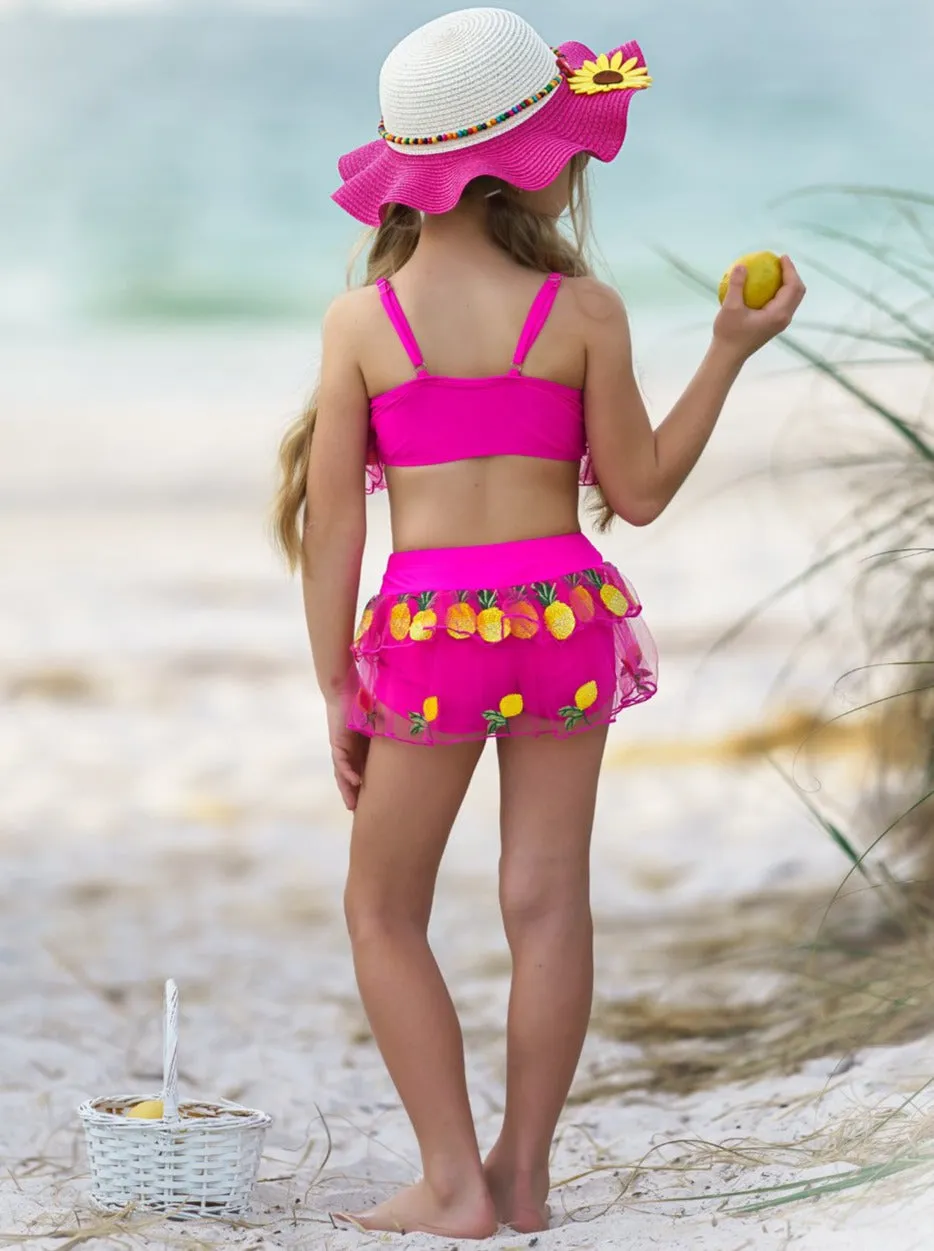 Precious Pineapple Skirted Two Piece Swimsuit