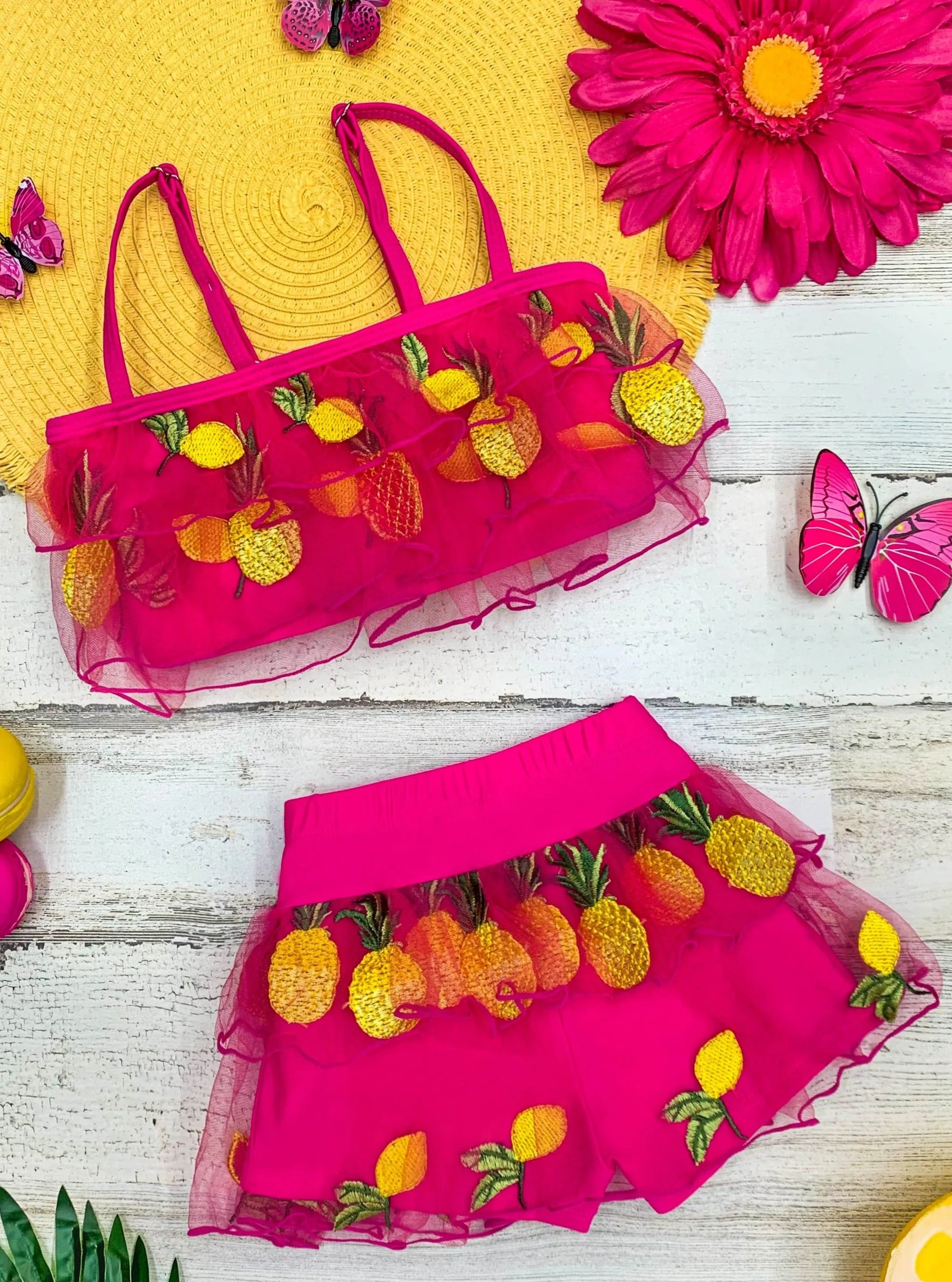 Precious Pineapple Skirted Two Piece Swimsuit