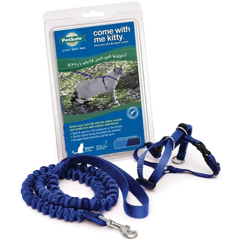 Premier Pet Come With Me Kitty - Harness & Bungee Leash Set - 4 Colors