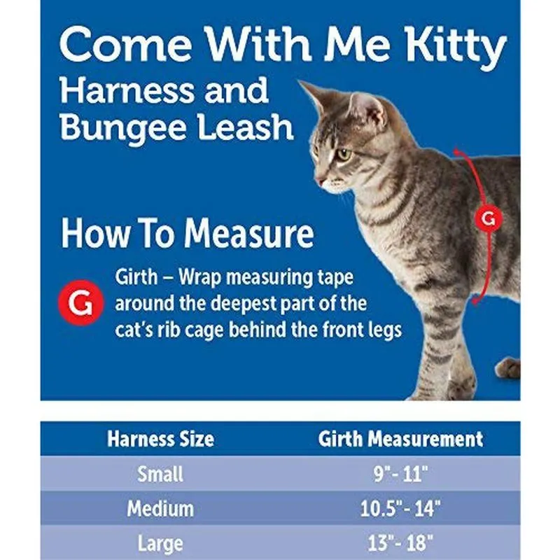 Premier Pet Come With Me Kitty - Harness & Bungee Leash Set - 4 Colors