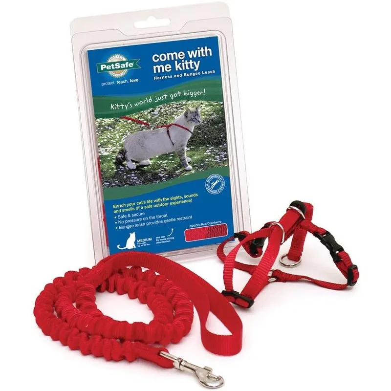 Premier Pet Come With Me Kitty - Harness & Bungee Leash Set - 4 Colors