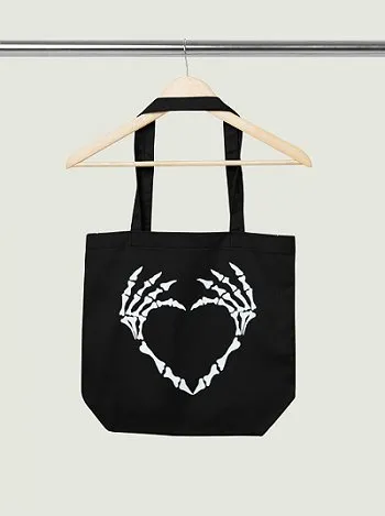 Premium Cotton Canvas Tote Bag- Bone Black