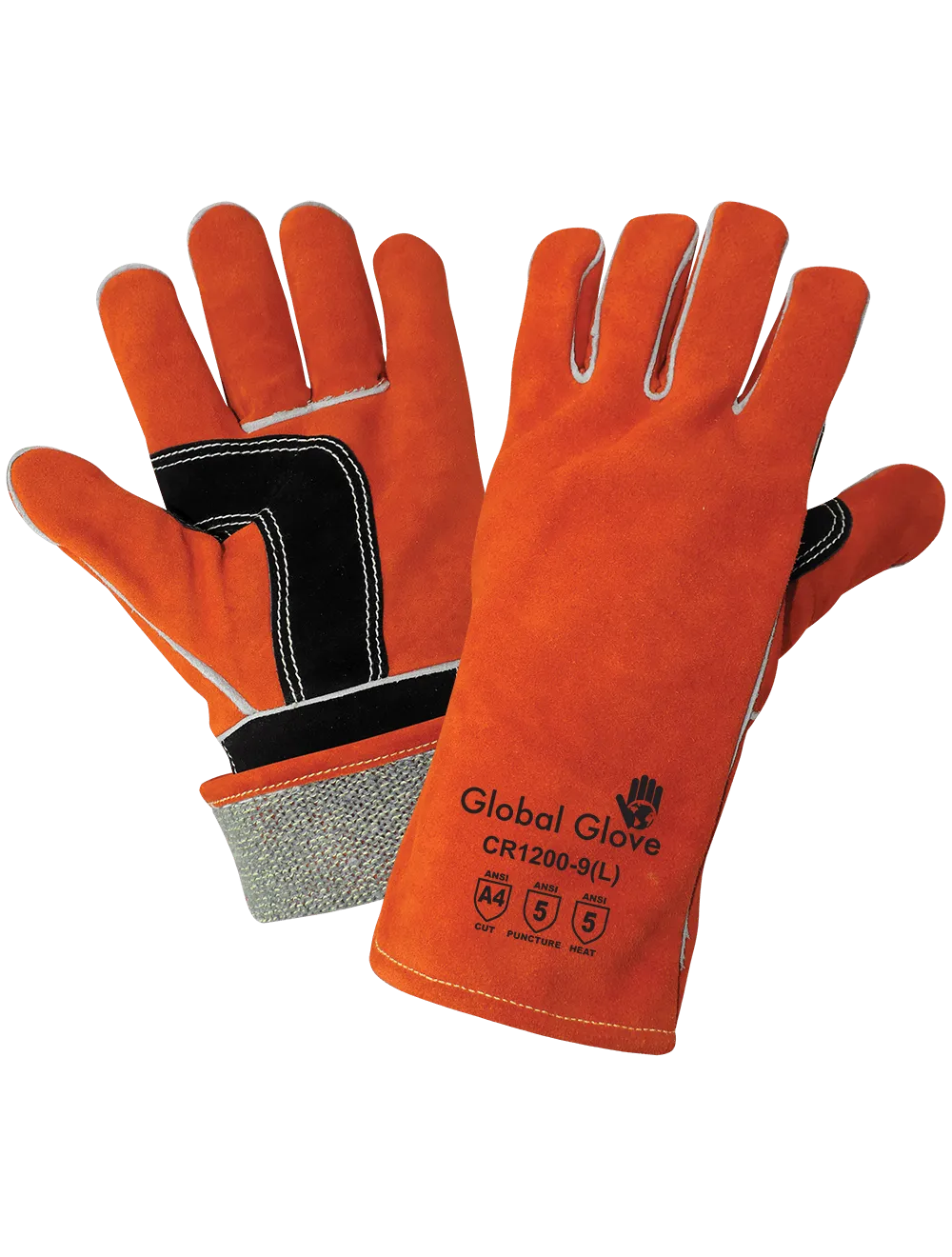 Premium Cowhide Split Full Leather Mig/Tig Welding Cut, Heat, and Puncture Resistant Gloves - LIMITED STOCK - CR1200