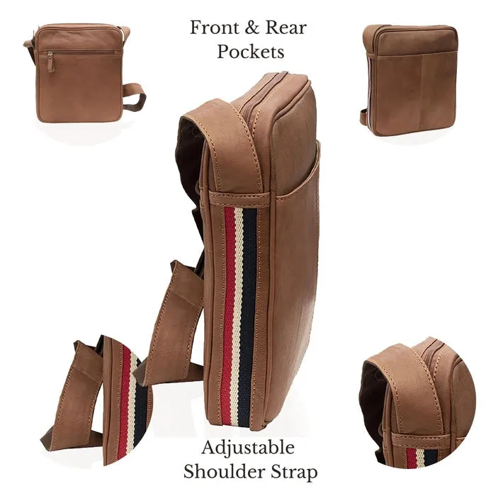 Primehide Bag: Texan Medium Flight Cognac W/Stripe