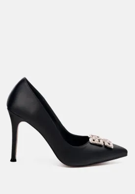 Prisca High Heel Brooch Detail Pumps