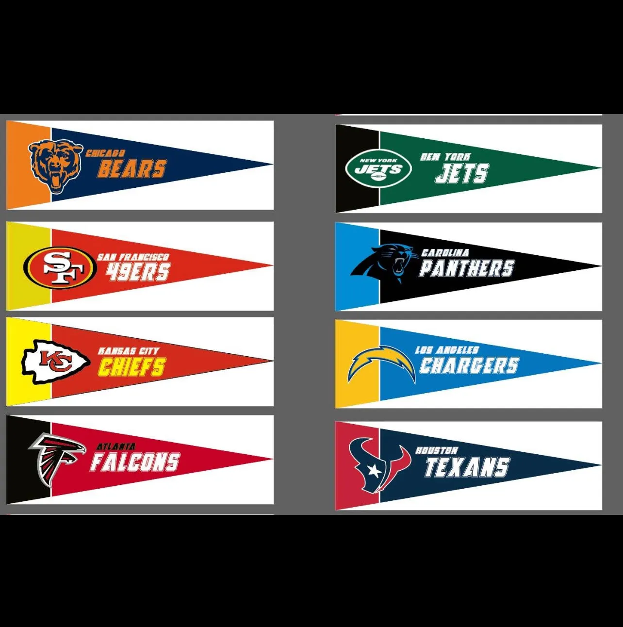 Pro Football Pennant Triangle Sports Team Banner Felt Flag