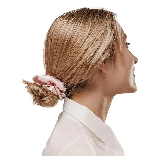 Prolixr's Pink Scrunchies - Made With Soft Satin - Anti Hair Breakage, No Tugging & Pulling - For Pony Tail, Buns & Other Hairstyles - Perfect Hair Accessory For All Occasions (12)