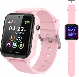 PTHTECHUS Smart Watch for Kids - Boys Girls Smartwatch with 2 Way Phone Need 2G SIM to Call SOS Games Music MP3 Player HD Selfie Camera Calculator Alarm Timer 12/24 Hours for 4-15 Years Old Students