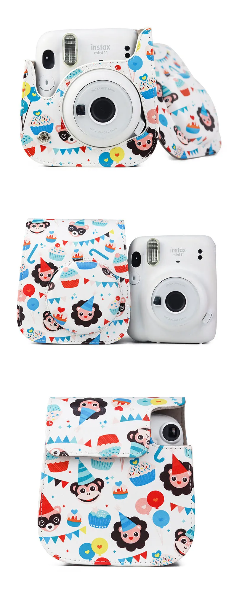 PU Leather Painted Protective Cover for Fujifilm Instax Mini11/9/8 Camera Bag