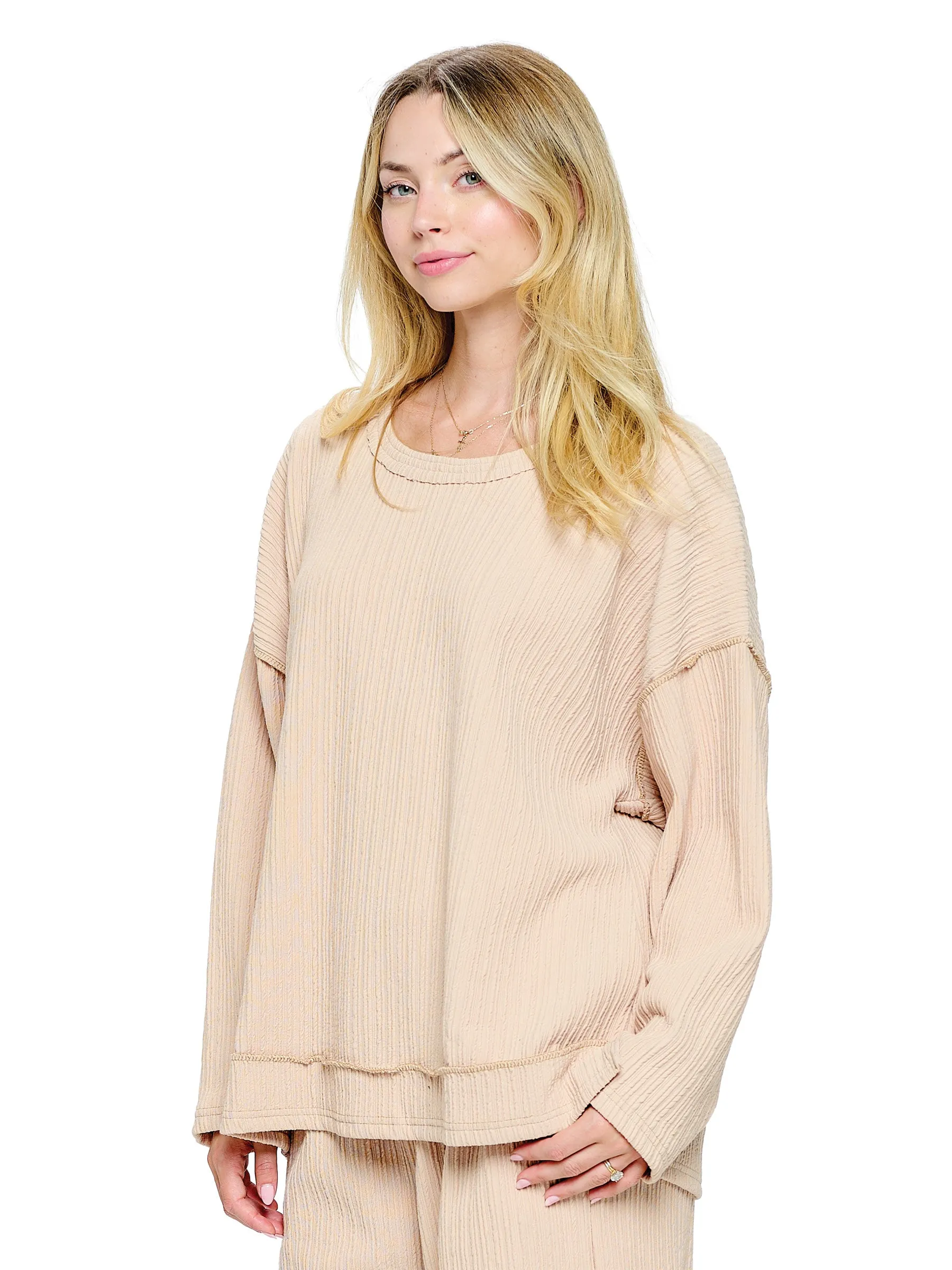 Pullover Casual Ribbed Oversized