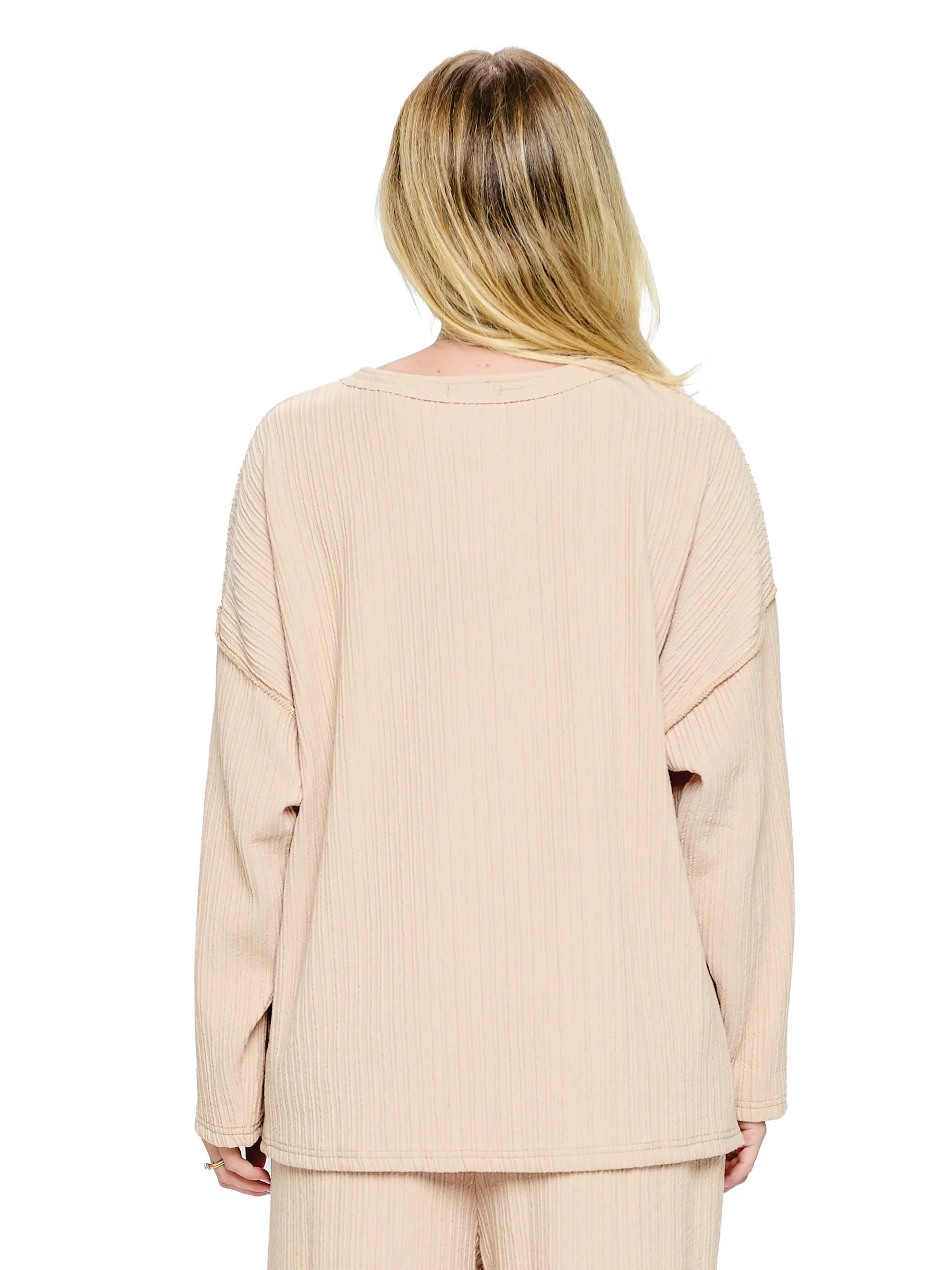 Pullover Casual Ribbed Oversized